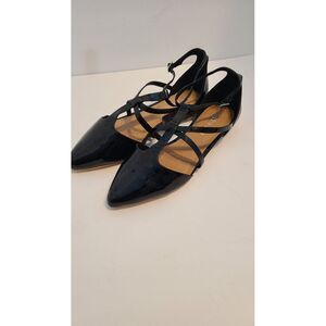 Womens Chelesa Crew Garden Pointed Toe Flats Black Size 9.5 Free Ship‎
